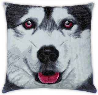 Diamond Painting Kissenbezug Husky